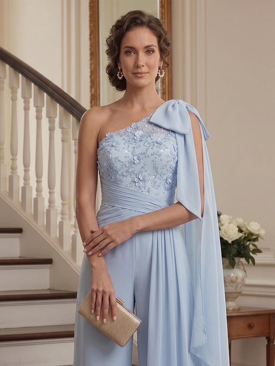 Honoria Rose Sky Blue side view mother of the bride dress