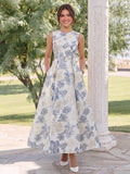 Katerina Dusty Blue front view wedding guest dress