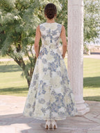Katerina Dusty Blue back view wedding guest dress