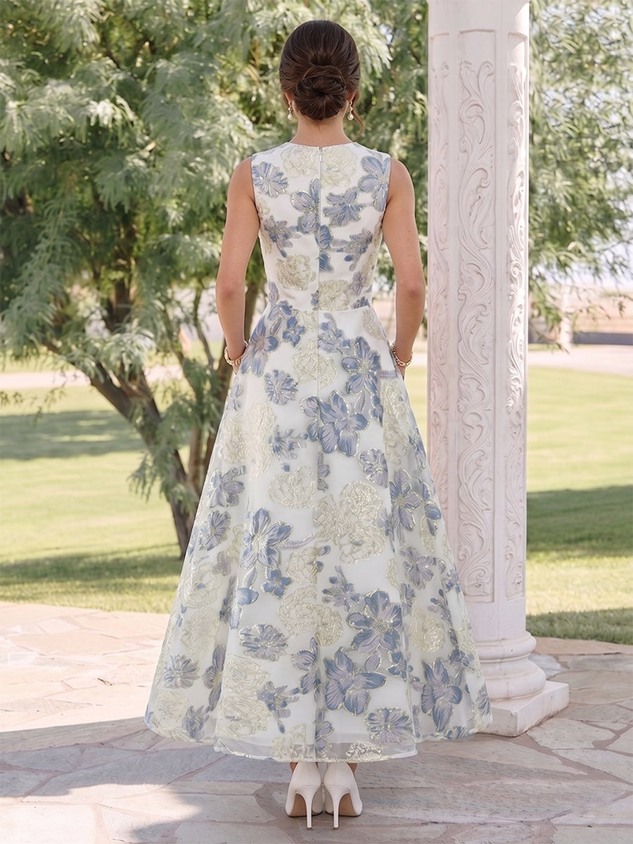 Katerina Dusty Blue back view wedding guest dress