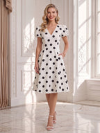 Gisella White front view wedding guest dress