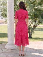 Brenna Vale Fuchsia back view wedding guest dress