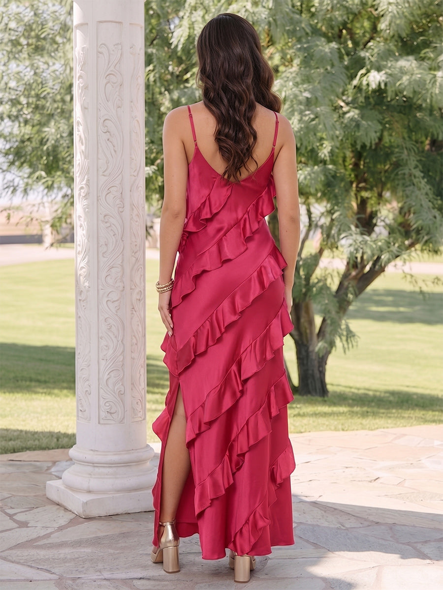 Briony Vale Fuchsia back view wedding guest dress