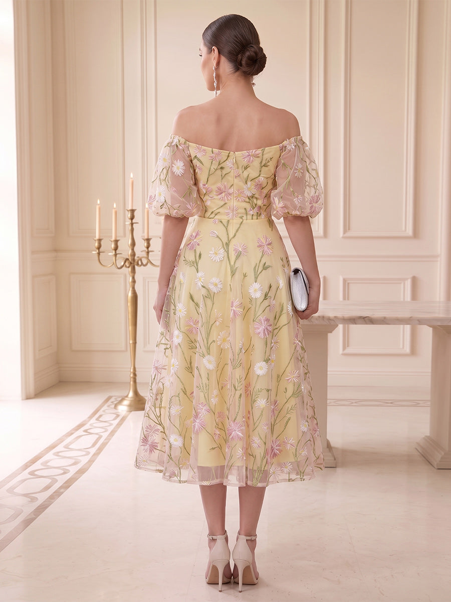 Paloma Yellow back view wedding guest dress