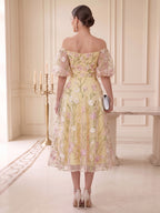 Paloma Yellow back view wedding guest dress