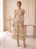 Rhiannon Champagne front view wedding guest dress