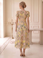 Rhiannon Champagne back view wedding guest dress