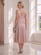 Noelle Blush back view wedding guest dress