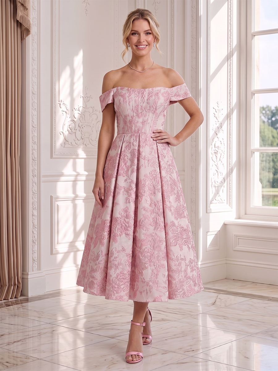 Tamsin Blush front view wedding guest dress