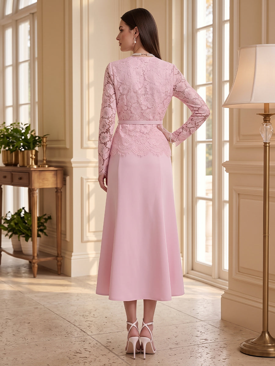 Selene Blush back view wedding guest dress