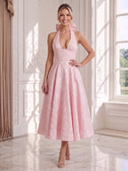 Cosima Blush front view wedding guest dress