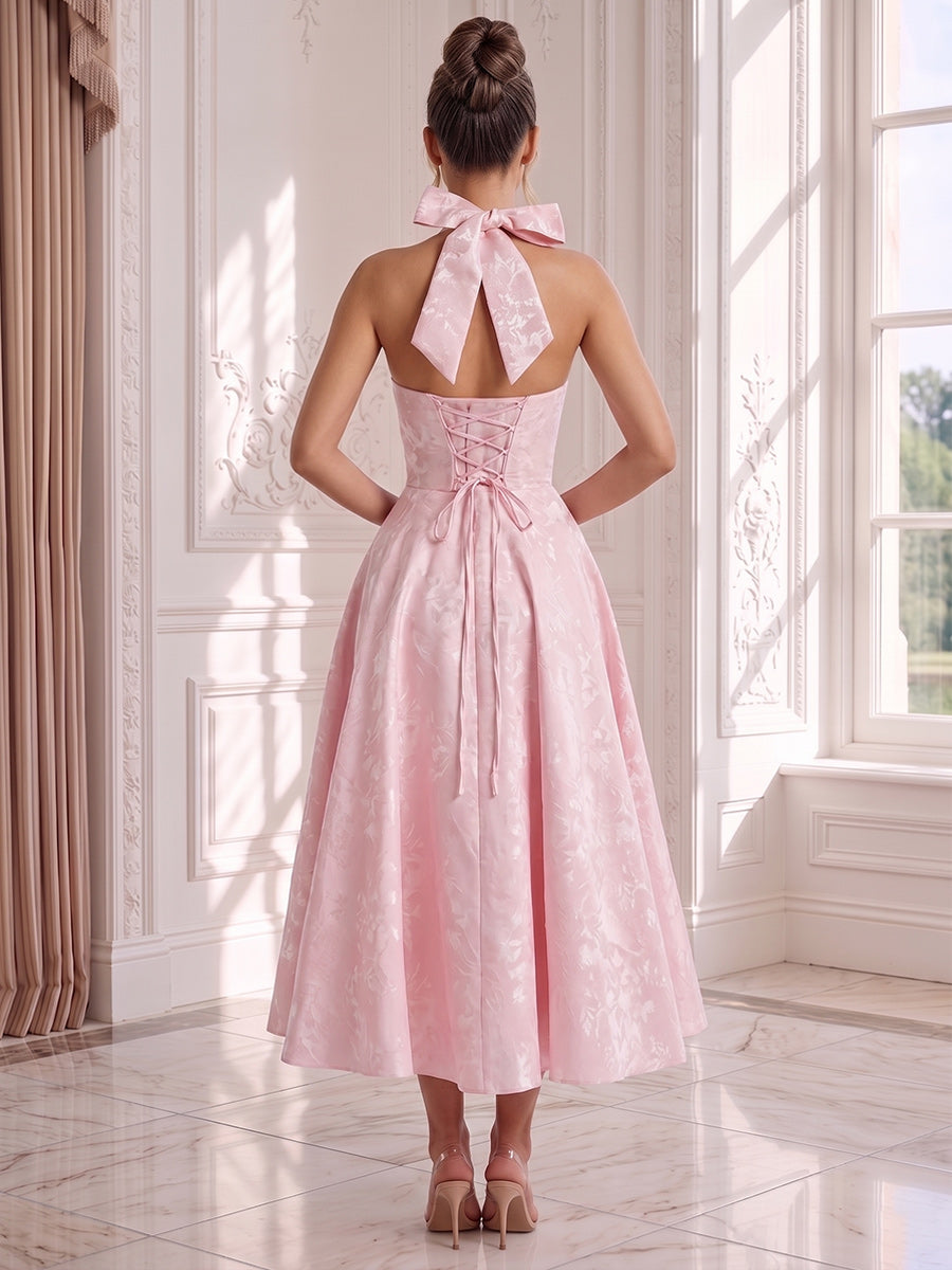 Cosima Blush back view wedding guest dress
