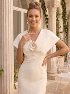 Philomena Ivory side view wedding guest dress