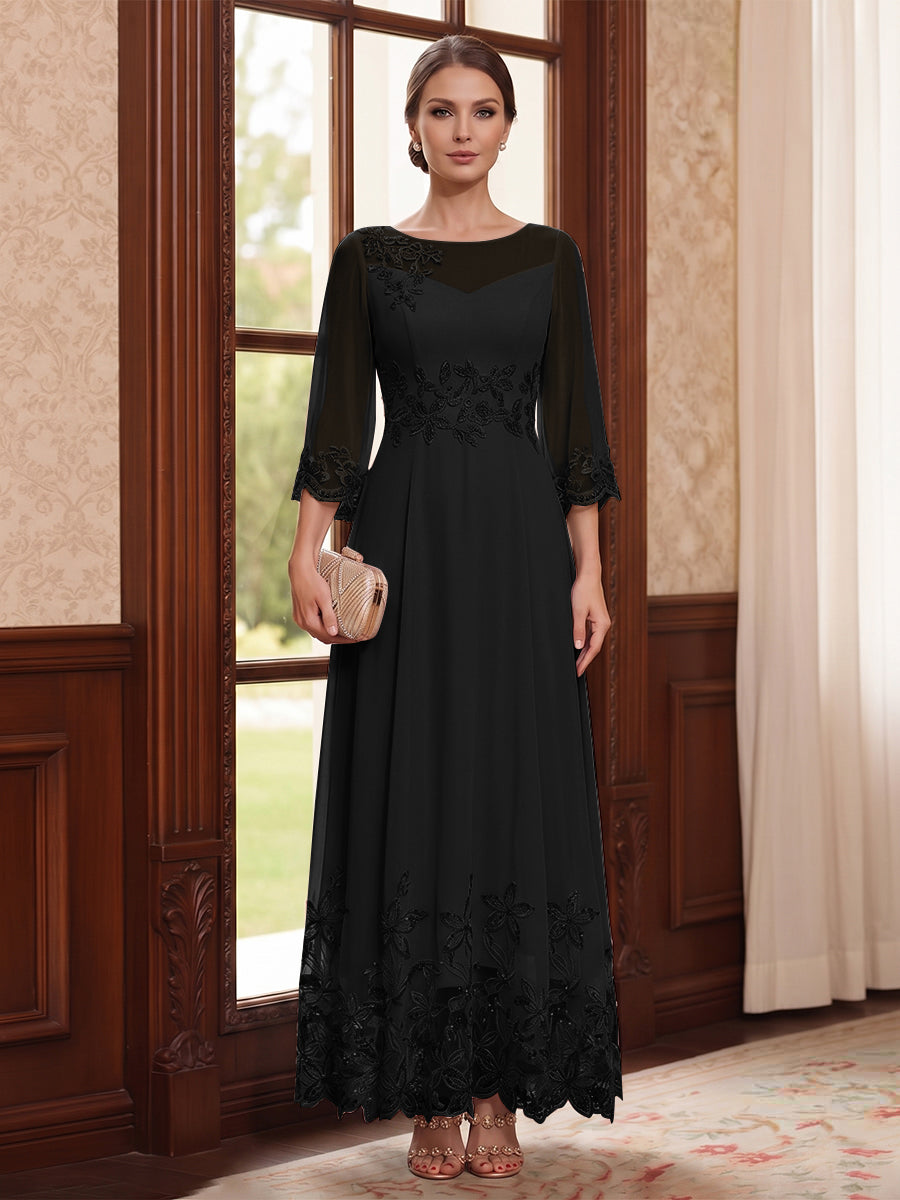 Isolde black alternate front view 2 mother of the bride dress