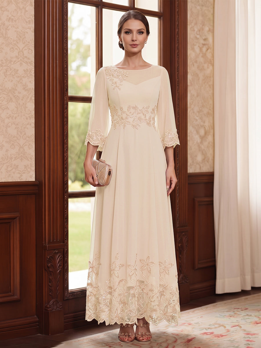Isolde blush front view mother of the bride dress