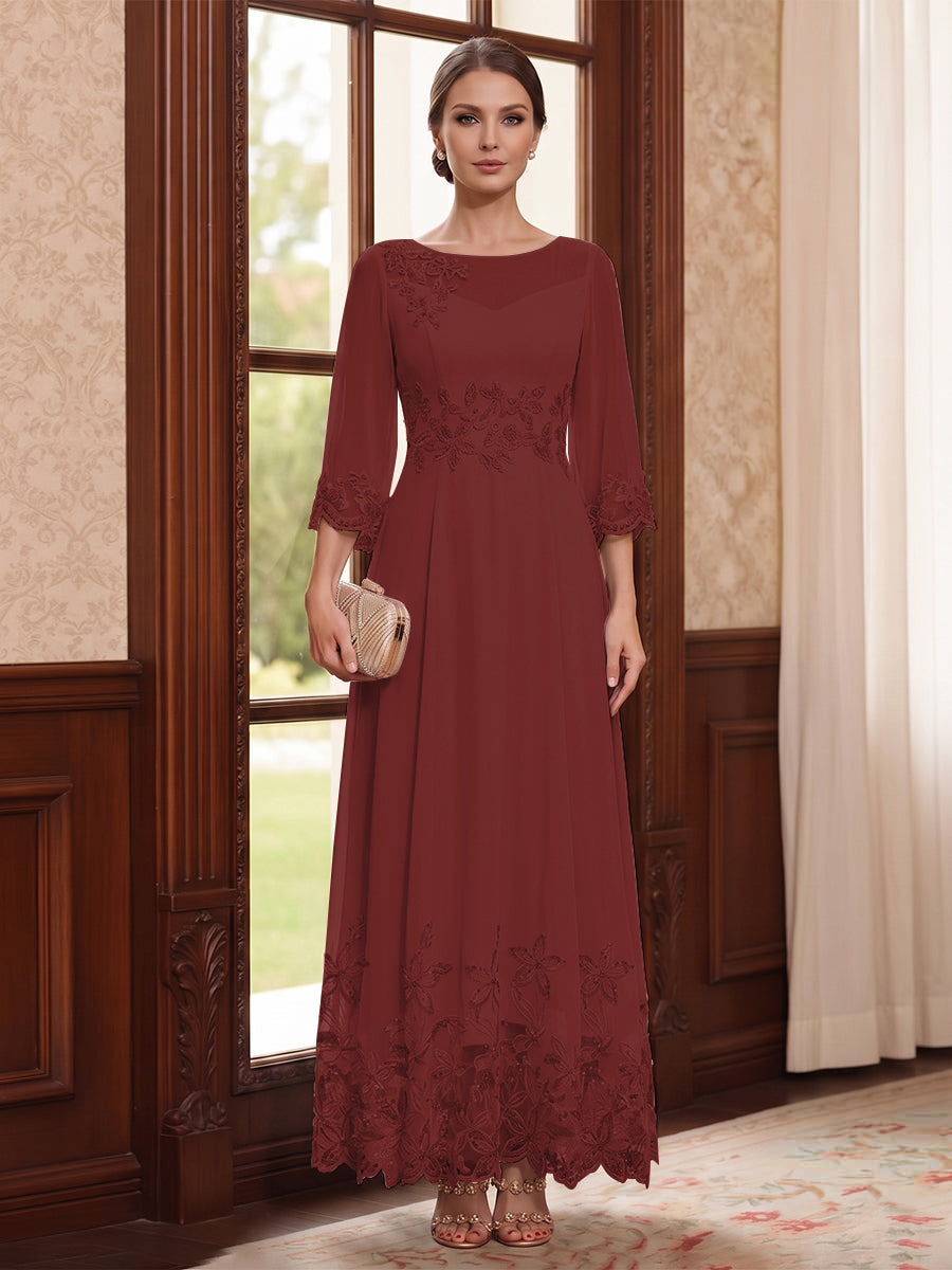 Adelise Fawn Burgundy back view mother of the bride dress