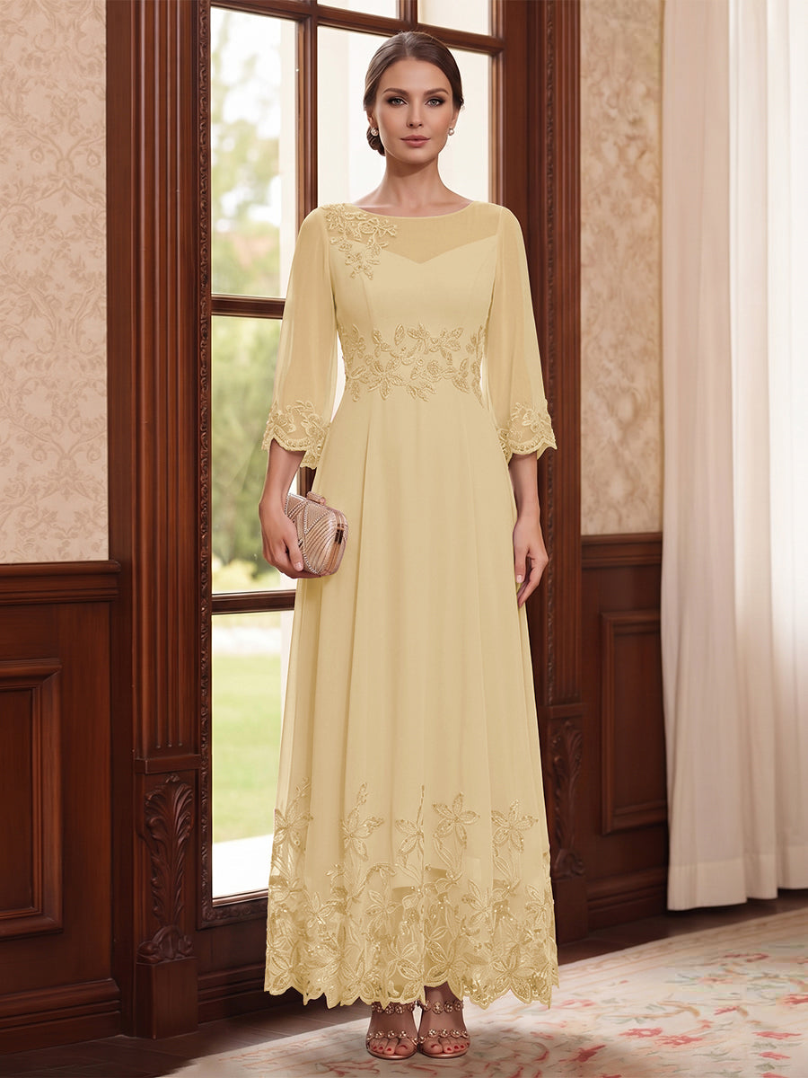 Adelise Fawn Champagne back view mother of the bride dress