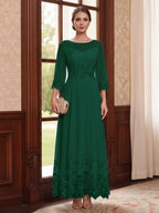 Adelise Fawn Hunter Green front view mother of the bride dress