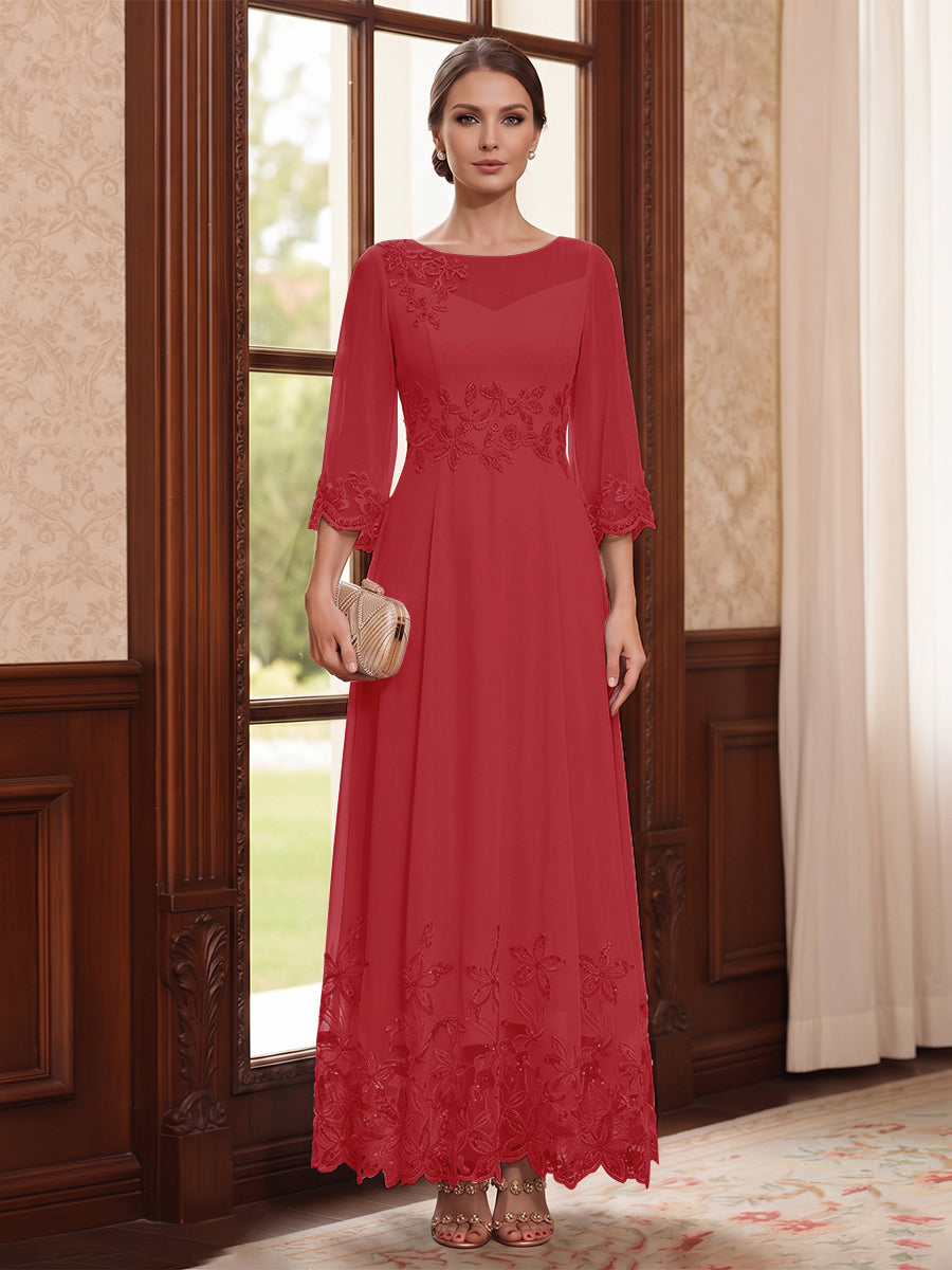 Adelise Fawn Dusty Rose front view mother of the bride dress