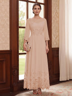 Adelise Fawn Dusty Rose back view mother of the bride dress