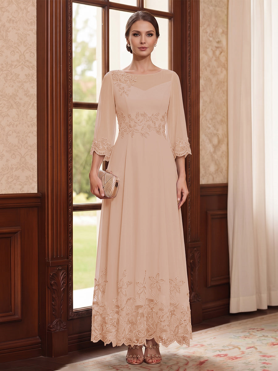 Adelise Fawn Dusty Rose back view mother of the bride dress