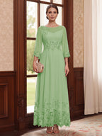 Adelise Fawn Sage Green back view mother of the bride dress