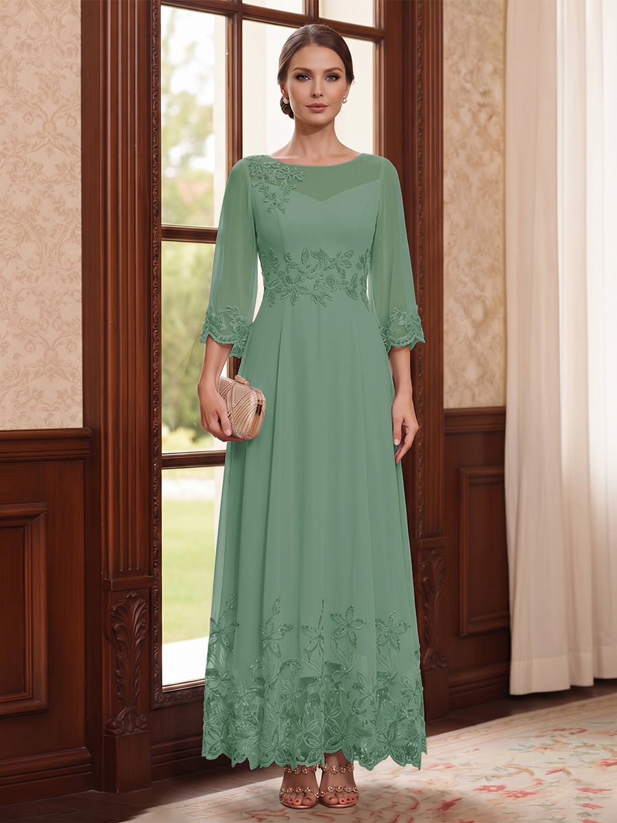 Isolde eucalyptus front view mother of the bride dress