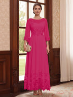 Adelise Fawn Fuchsia front view mother of the bride dress
