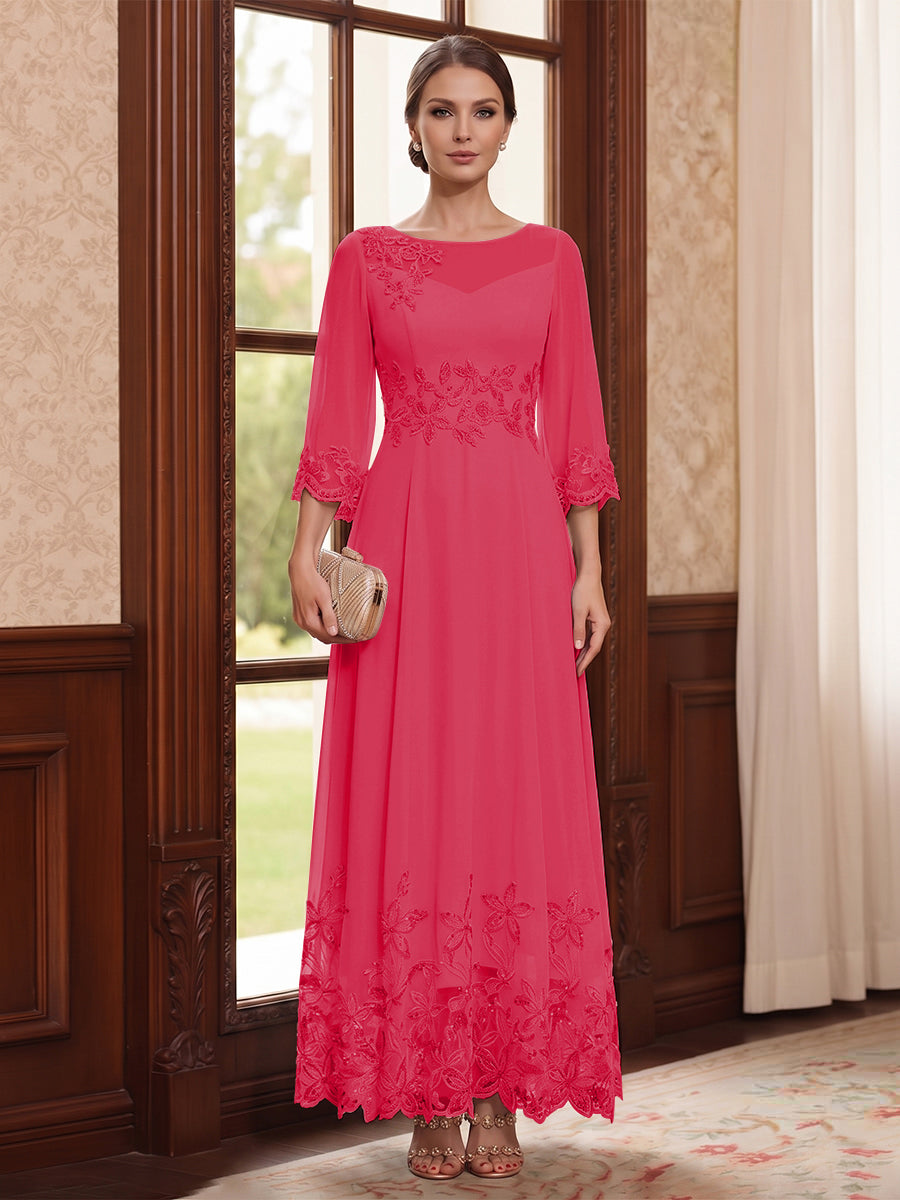 Isolde hot pink front view mother of the bride dress