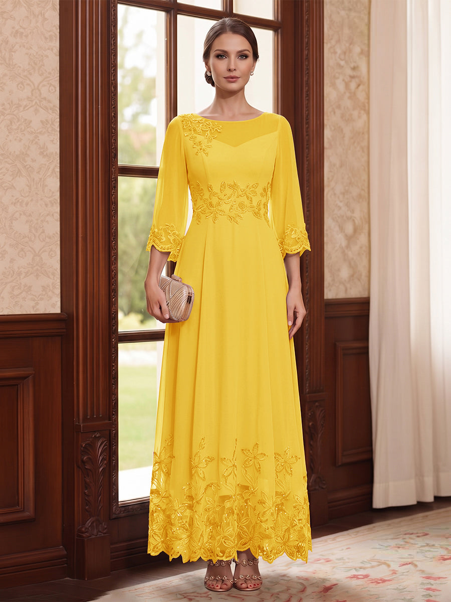 Isolde gold front view mother of the bride dress