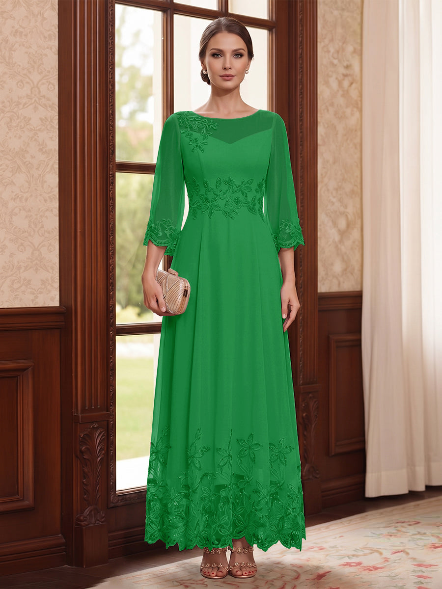 Isolde forest green front view mother of the bride dress