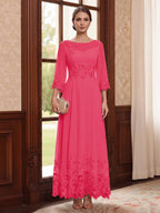 Adelise Fawn Hot Pink front view mother of the bride dress