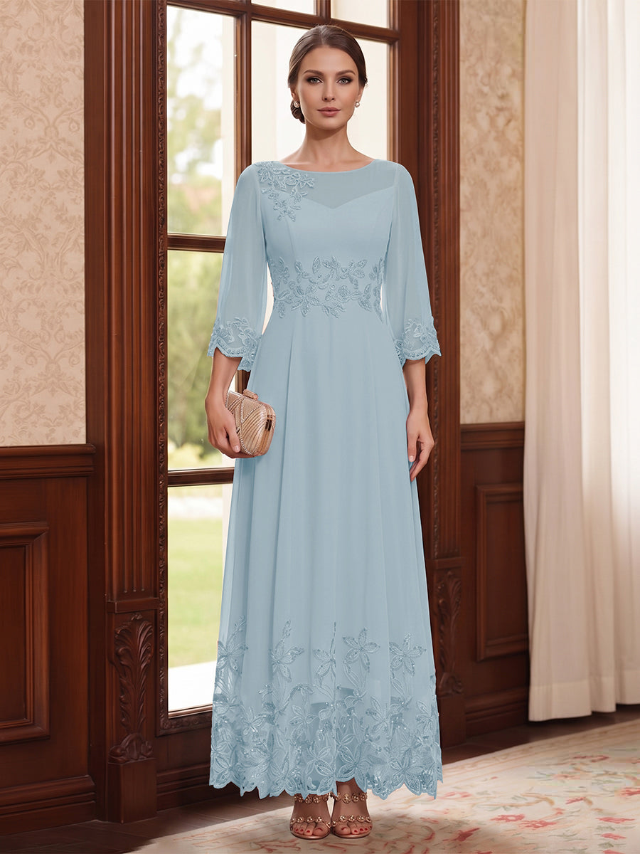 Isolde lavender front view mother of the bride dress