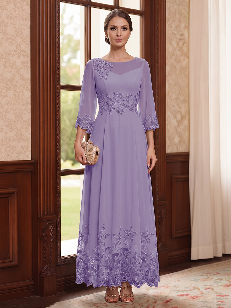 Adelise Fawn Lilac back view mother of the bride dress