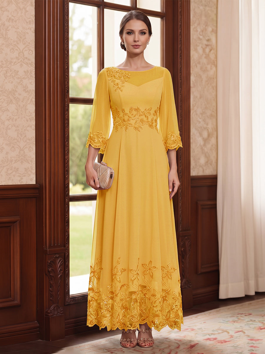 Adelise Fawn Gold back view mother of the bride dress