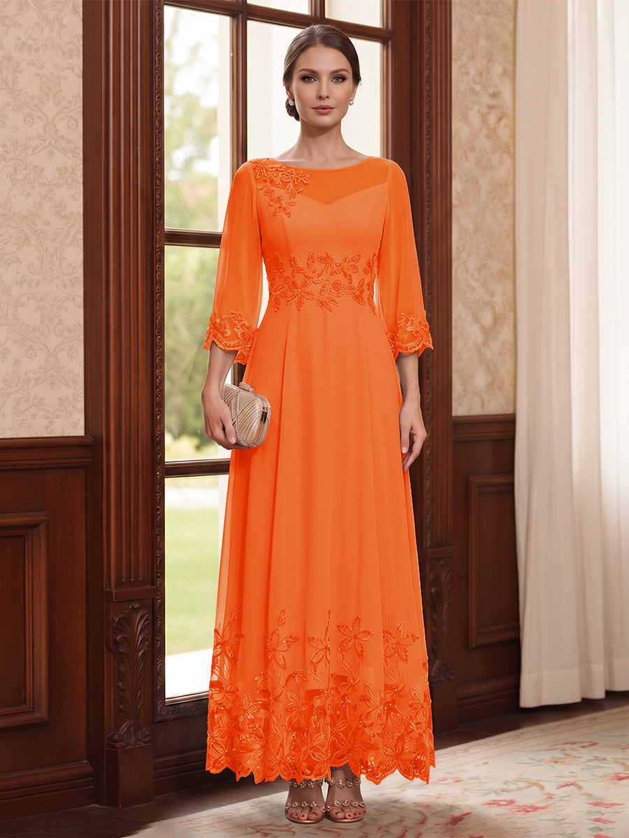 Adelise Fawn Orange front view mother of the bride dress