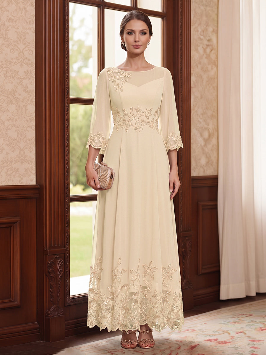 Isolde peach front view mother of the bride dress