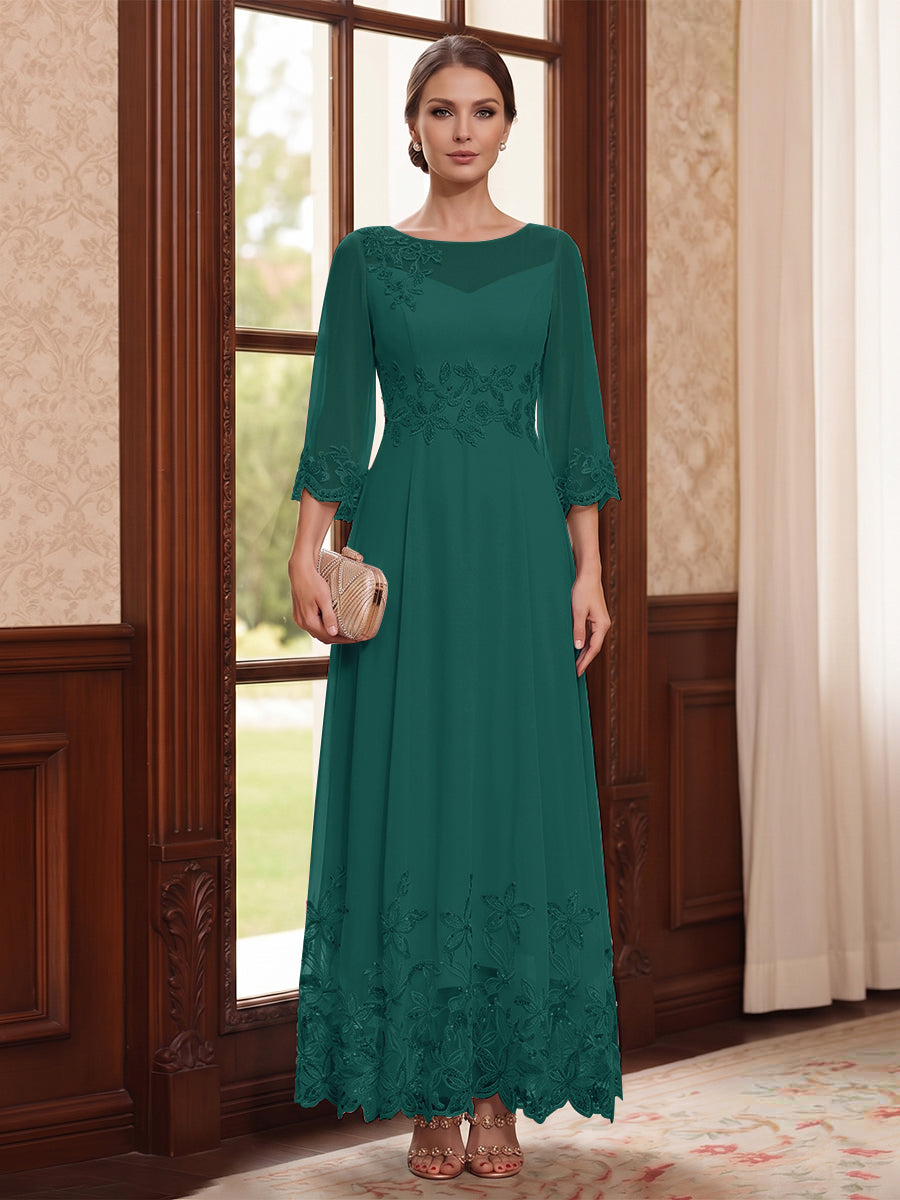 Adelise Fawn Peacock front view mother of the bride dress