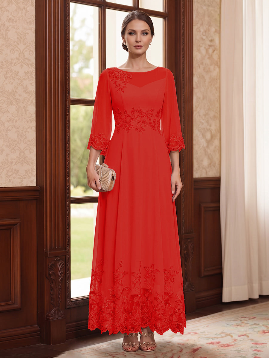 Adelise Fawn Red front view mother of the bride dress
