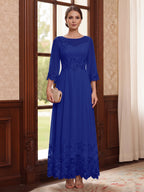 Adelise Fawn Royal Blue front view mother of the bride dress