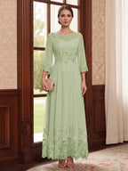 Isolde sage green front view mother of the bride dress