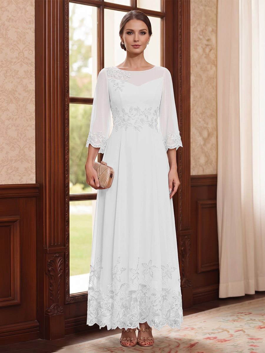 Isolde white front view mother of the bride dress