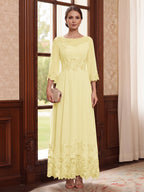 Isolde yellow front view mother of the bride dress