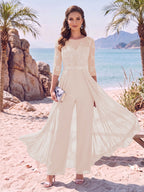 Evangeline Pearl Pearl Pink back view mother of the bride dress