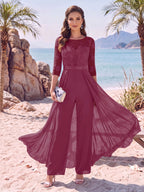 Evangeline Pearl Orchid front view mother of the bride dress