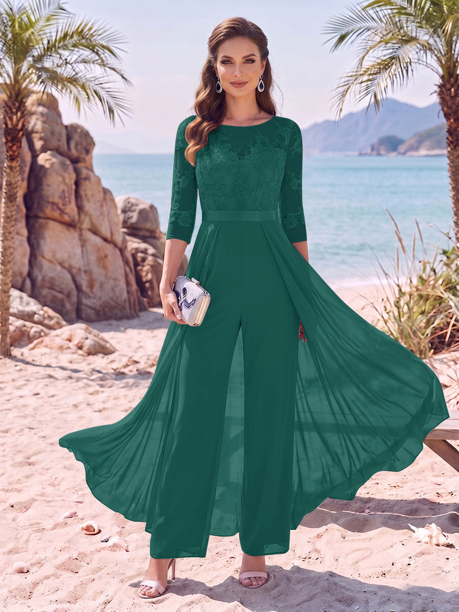 Evangeline Pearl Peacock front view mother of the bride dress