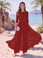 Evangeline Pearl Burgundy bodice detail mother of the bride dress