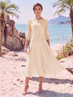 Noeline Iris Blush front view mother of the bride dress
