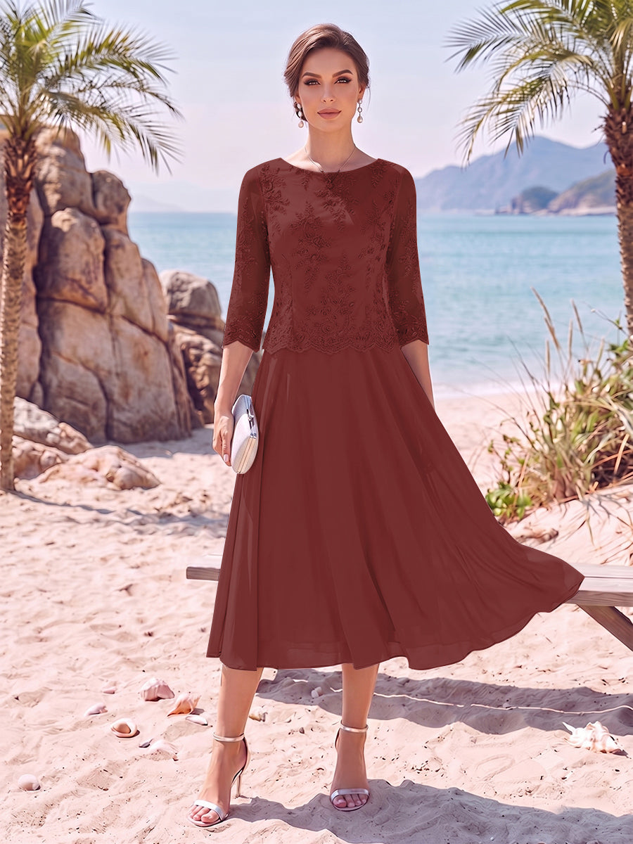 Noeline Iris Burgundy front view mother of the bride dress