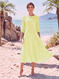 Noeline Iris Daffodil front view mother of the bride dress